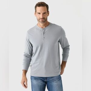 Orchard + Broome Men's Suffolk Micro Stripe Stretch Henley